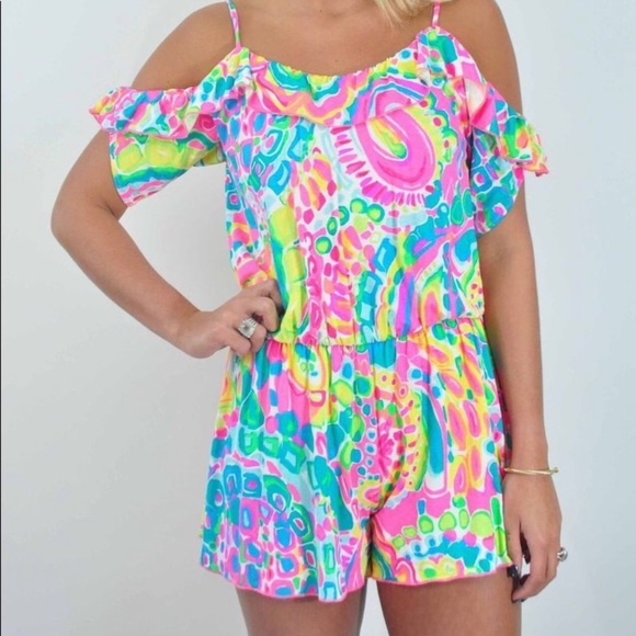 Lilly Pulitzer Pants - Lilly Pulitzer Finella Romper Sz XS